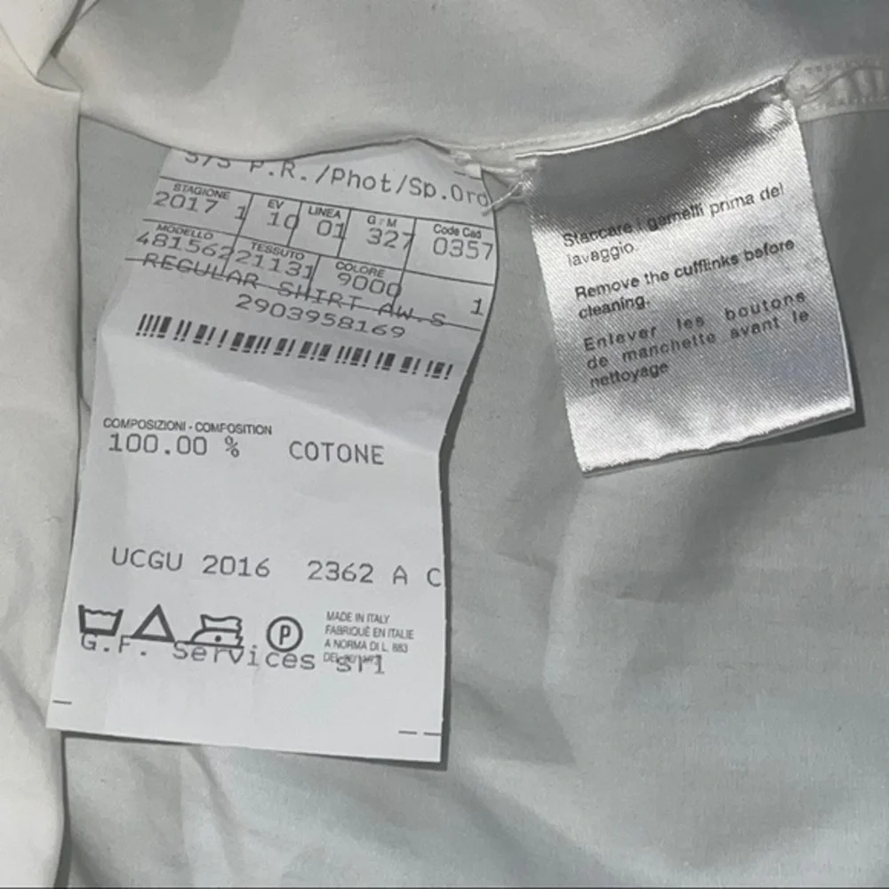 GUCCI Mens White Regular Fit Dress Shirt S 41/16